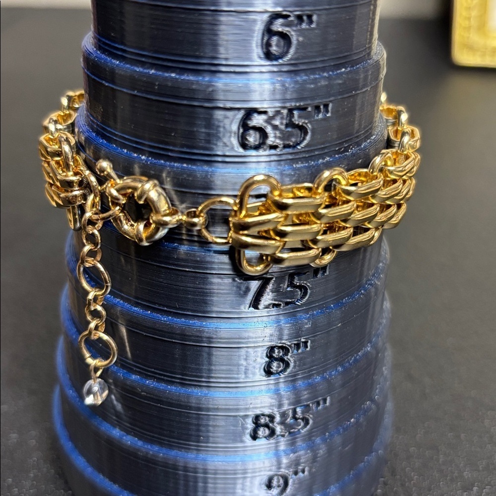 Three Link Rollo Gold Tone Bracelet - Picture 5 of 5